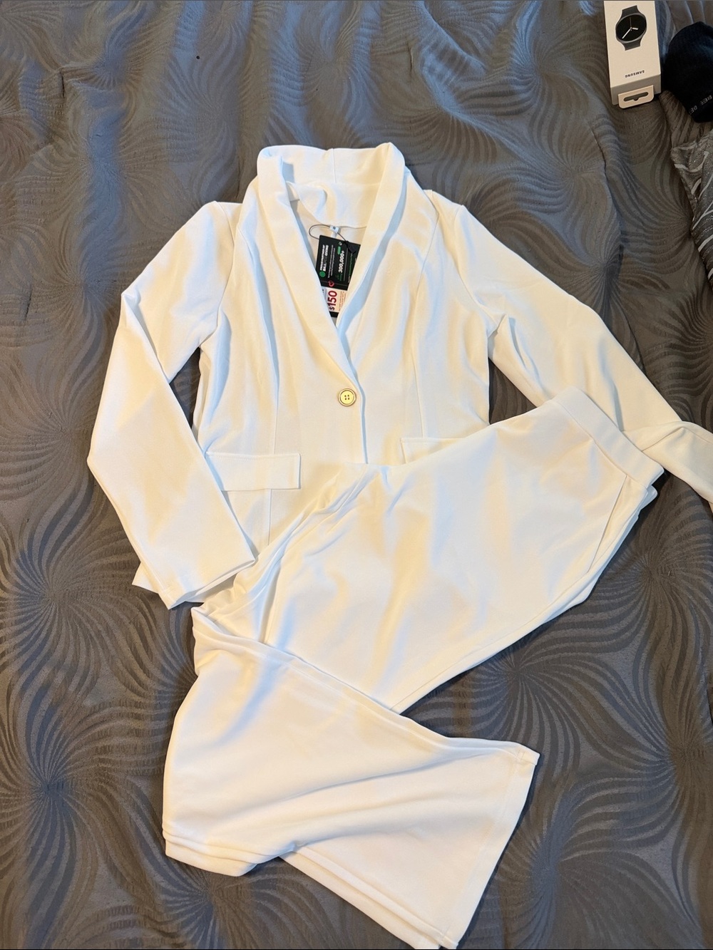 NWT White Women's Lounge Blazer and Pants Set